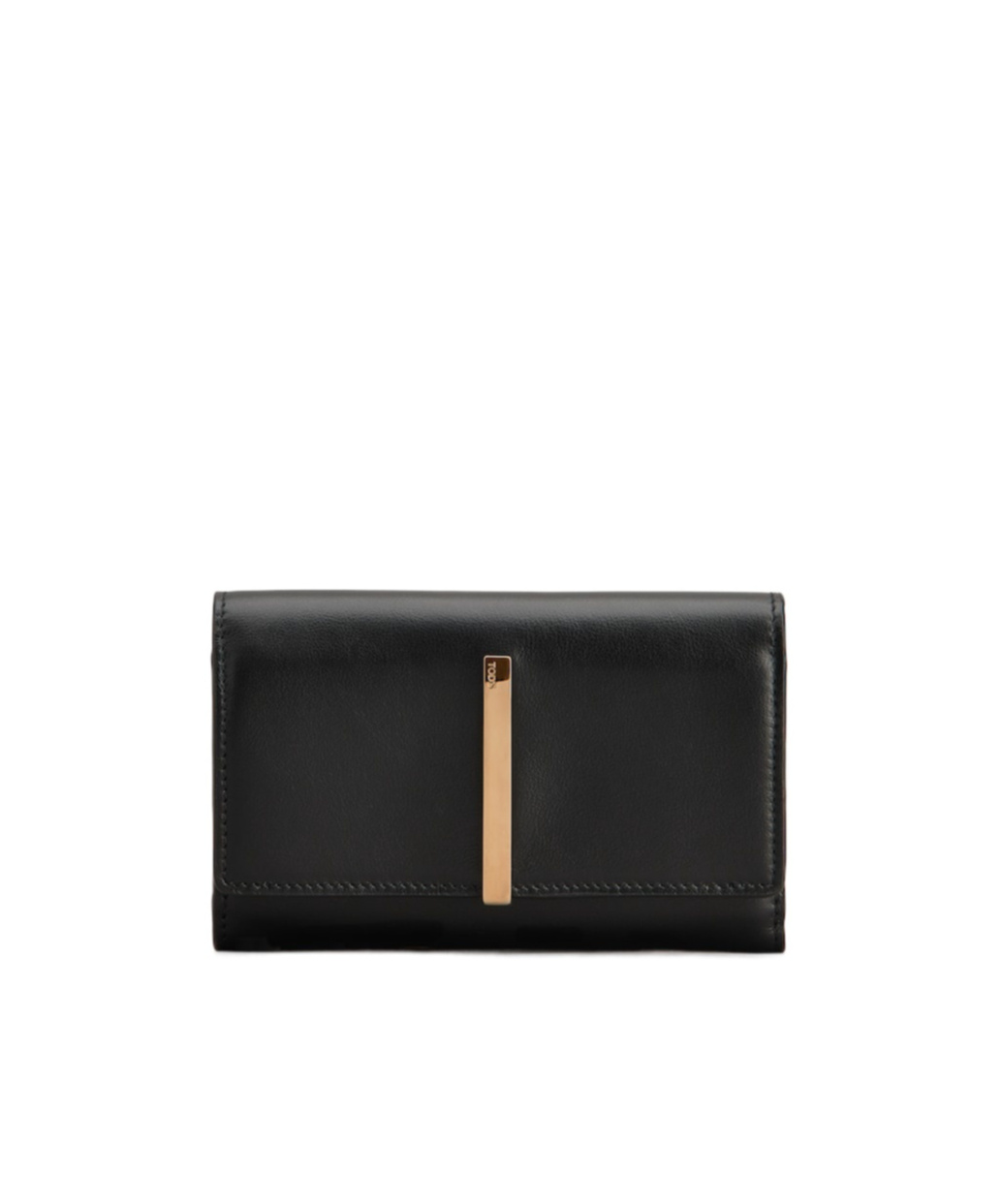 Tod's Logo Engraved Tri-fold Wallet In Black