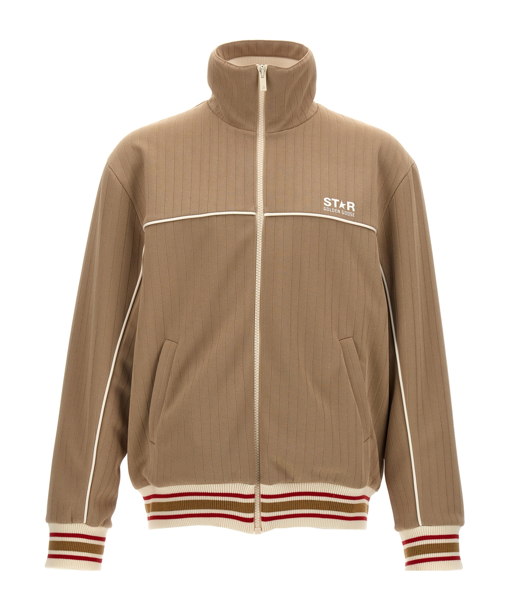 Golden Goose Star M's Zipped Track Jacket Technical Poly In Brown