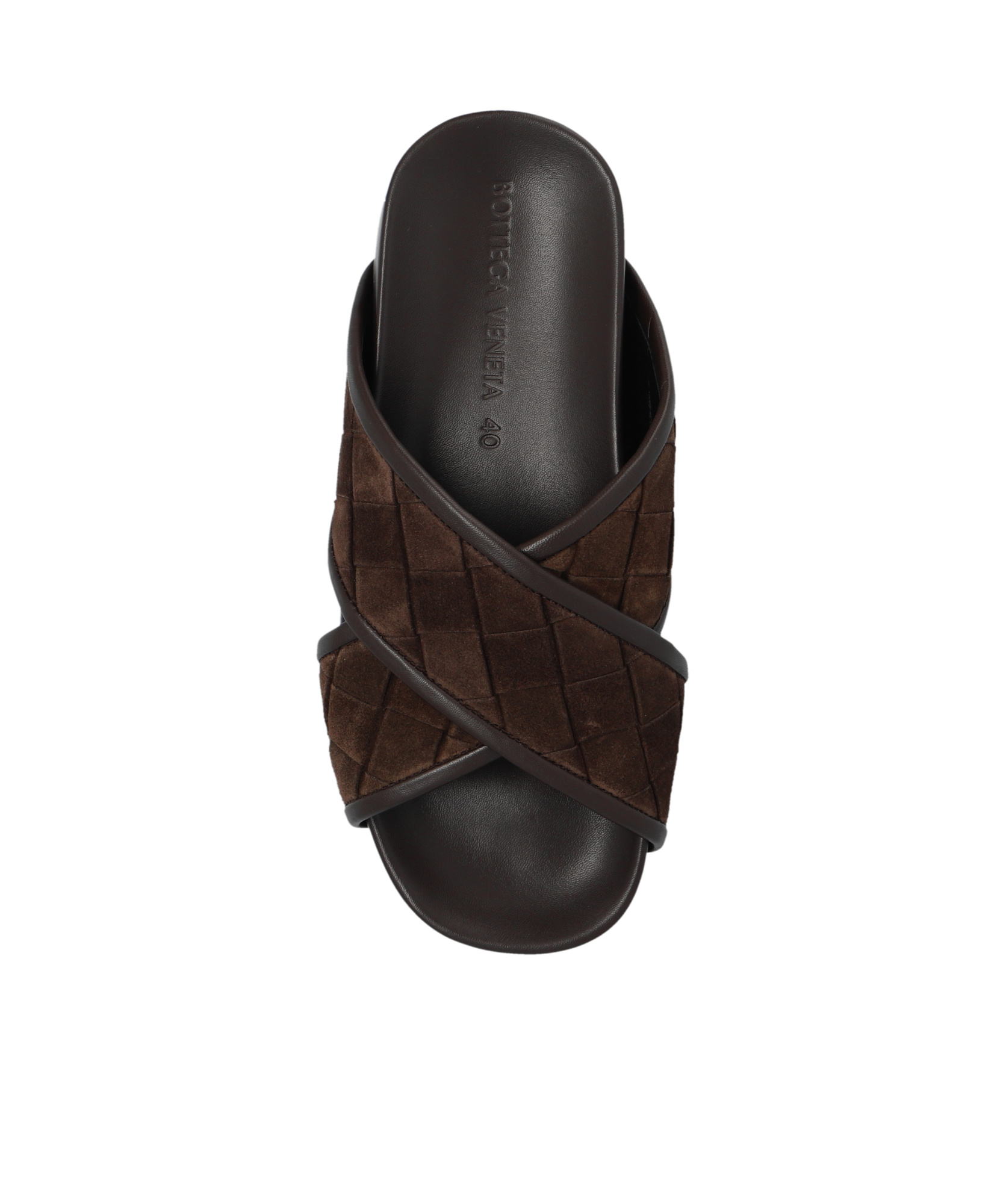 Shop Bottega Veneta Tarik Intrecciato Suede Sandals In Brown