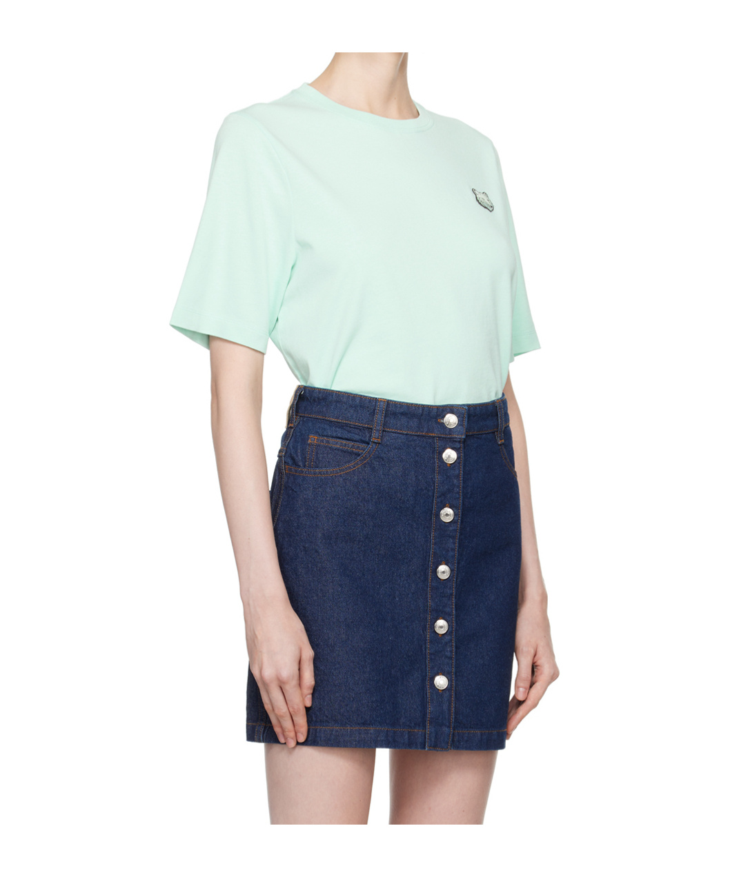 Maison Kitsuné Green Bold Fox Head Patch Comfort T-shirt In Blue