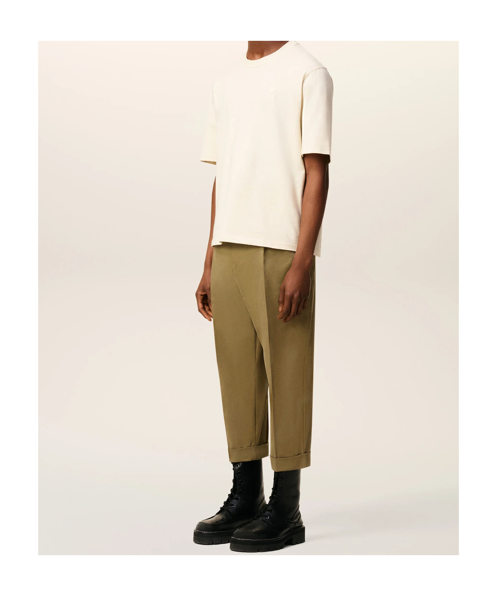 Ami Alexandre Mattiussi Green Cotton Carrot Oversized Trousers Green In Brown
