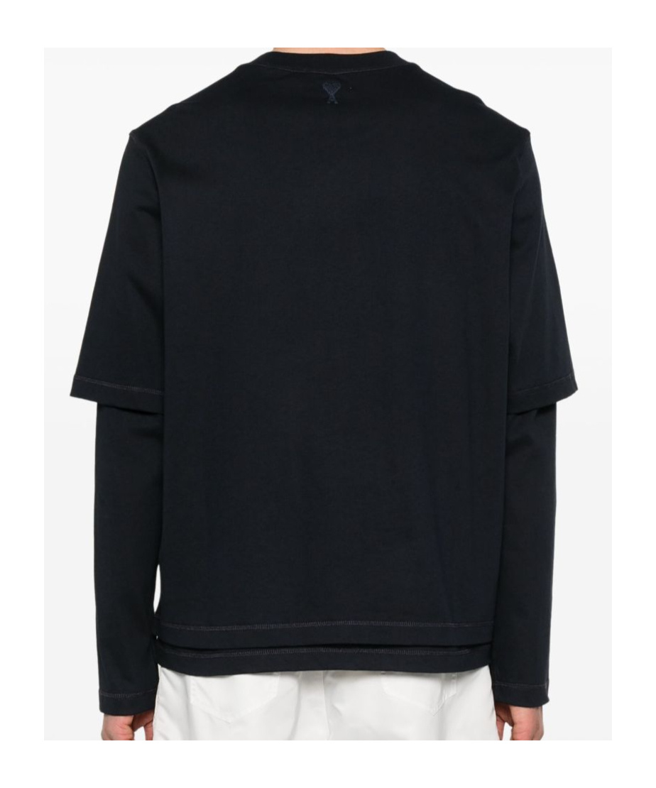 AMI ALEXANDRE MATTIUSSI AMI PARIS LOGO PRINTED CREWNECK T-SHIRT