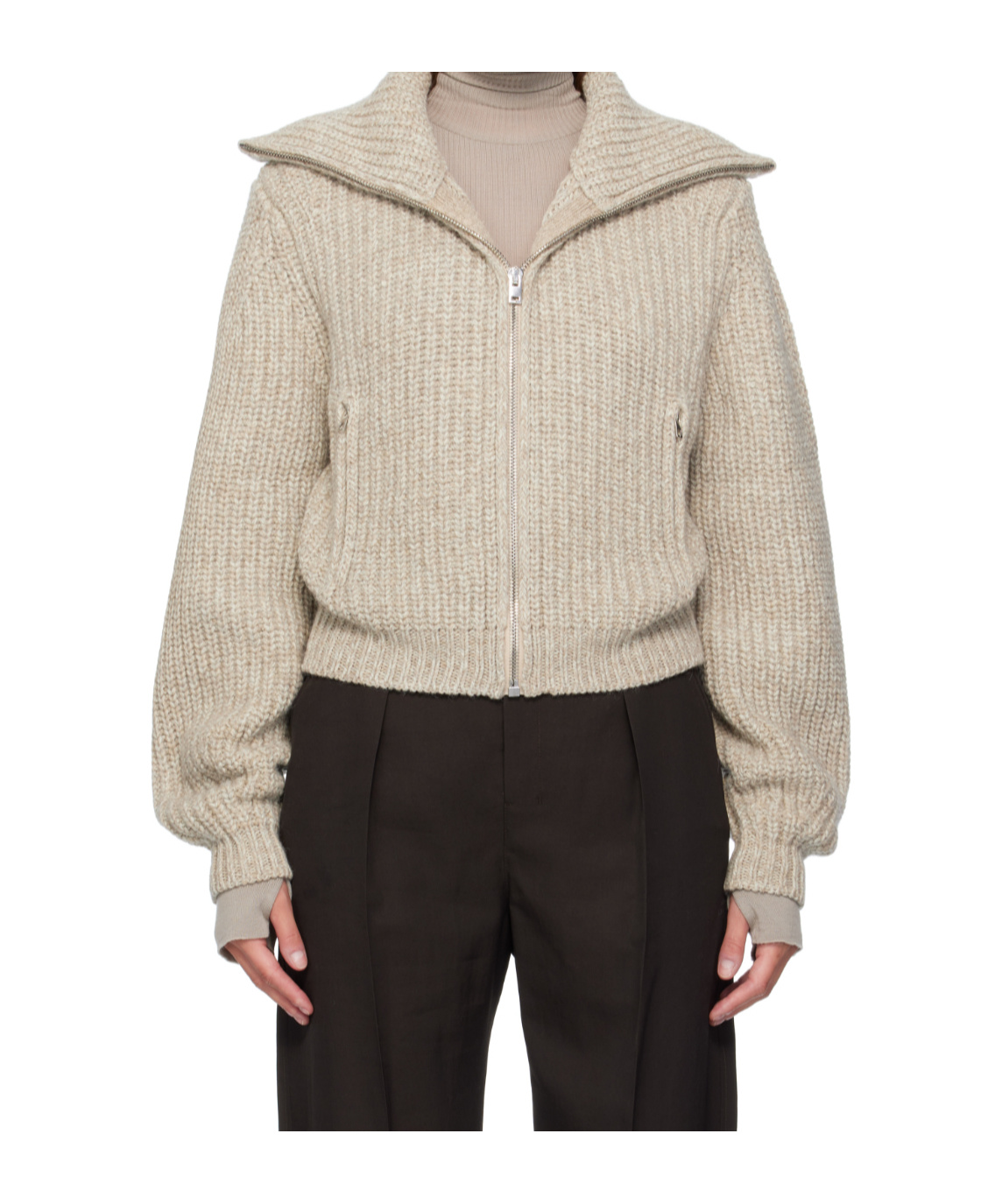 Lemaire Oversized Ribbed Alpaca And Yak Hair-blend Cardigan In Neutral