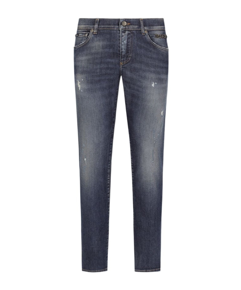 Dolce & Gabbana Men's Distressed Effect Skinny Jeans In Black