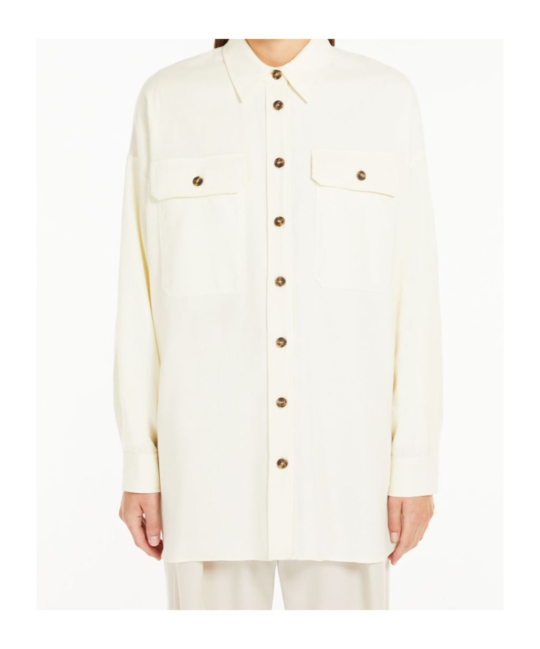Weekend Max Mara Woman Shirt Ivory Size 10 Cotton In White