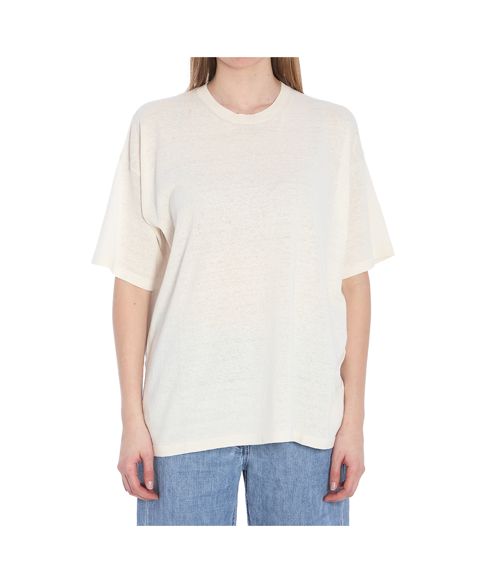 The Row Nadina Oversized Short-sleeve Top In White