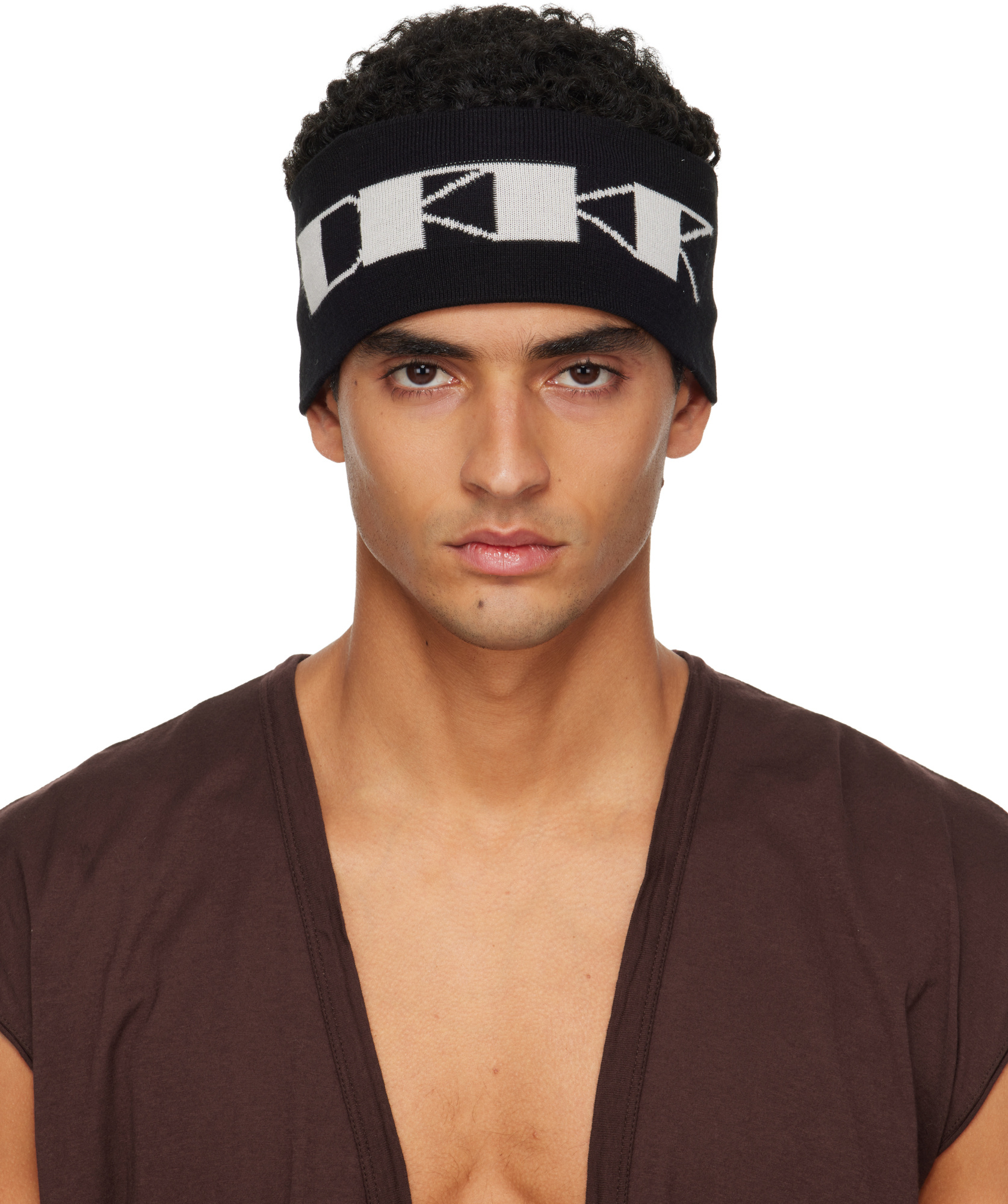 Rick Owens Drkshdw Concordians Knit Headband In Black