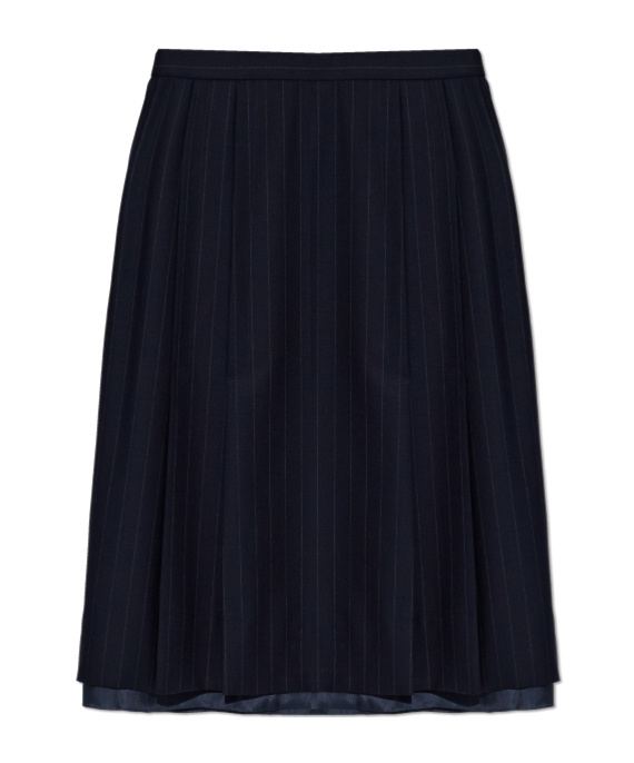 Maison Margiela Pinstripe-pattern Midi Skirt In Black