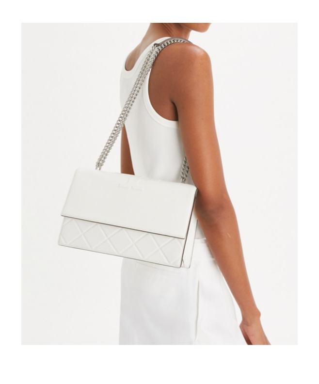 Tory Burch Fleming Shoulder Bag In White
