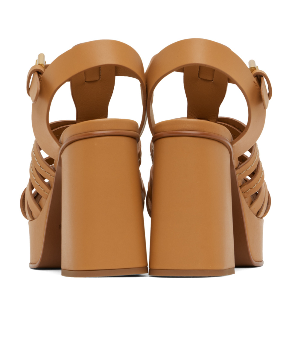 See By Chloé Sierra Cross-belted High-heeled Sandals In Brown
