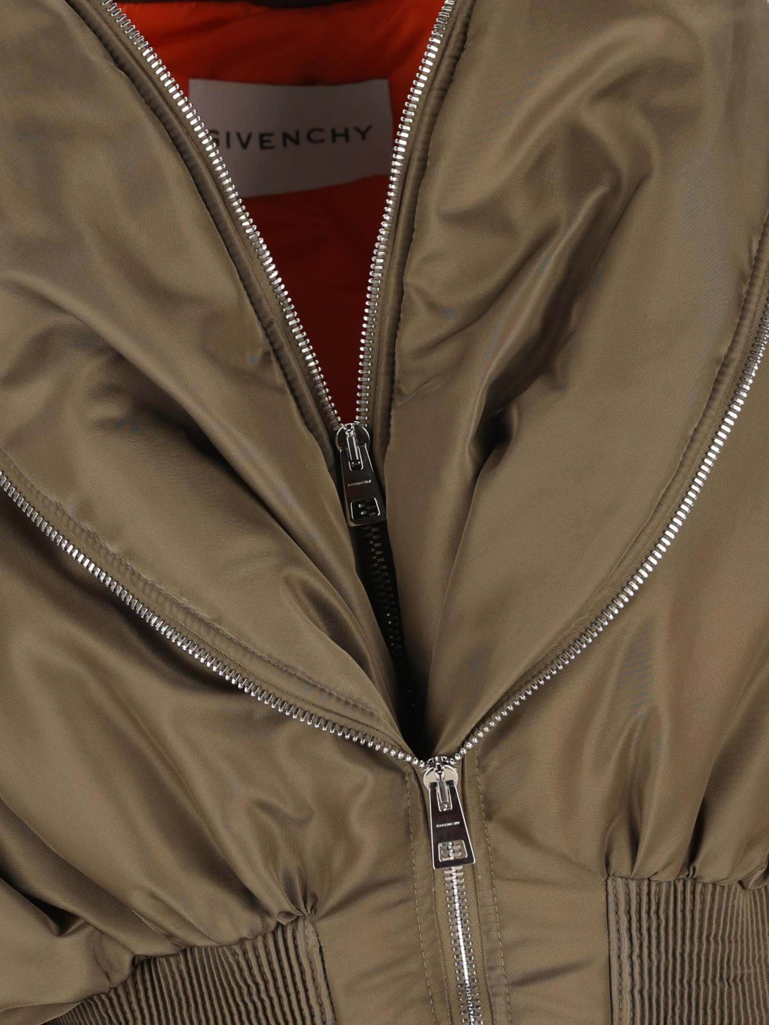 Givenchy Hourglass Bomber With Zipped Shawl Collar In Nylon In Brown