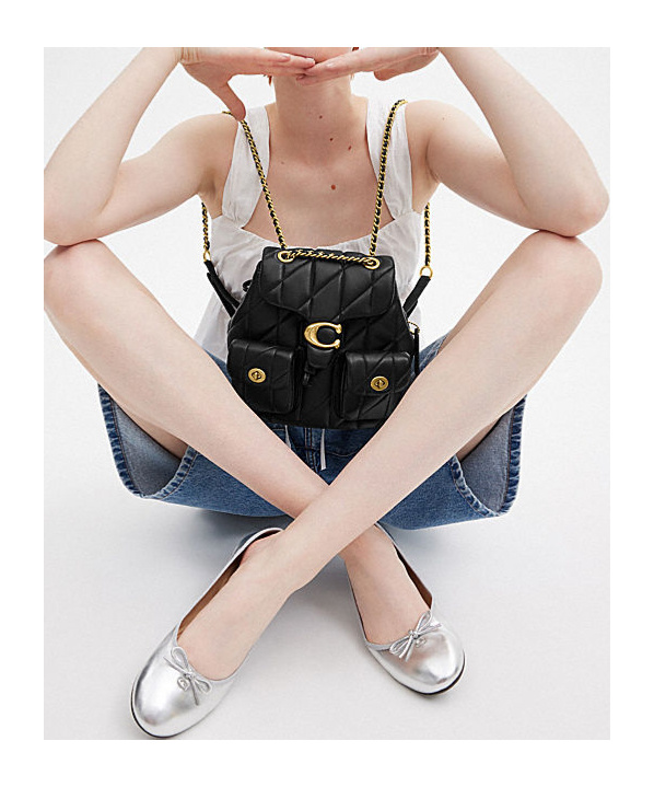 Coach Quilted Backpack In Black