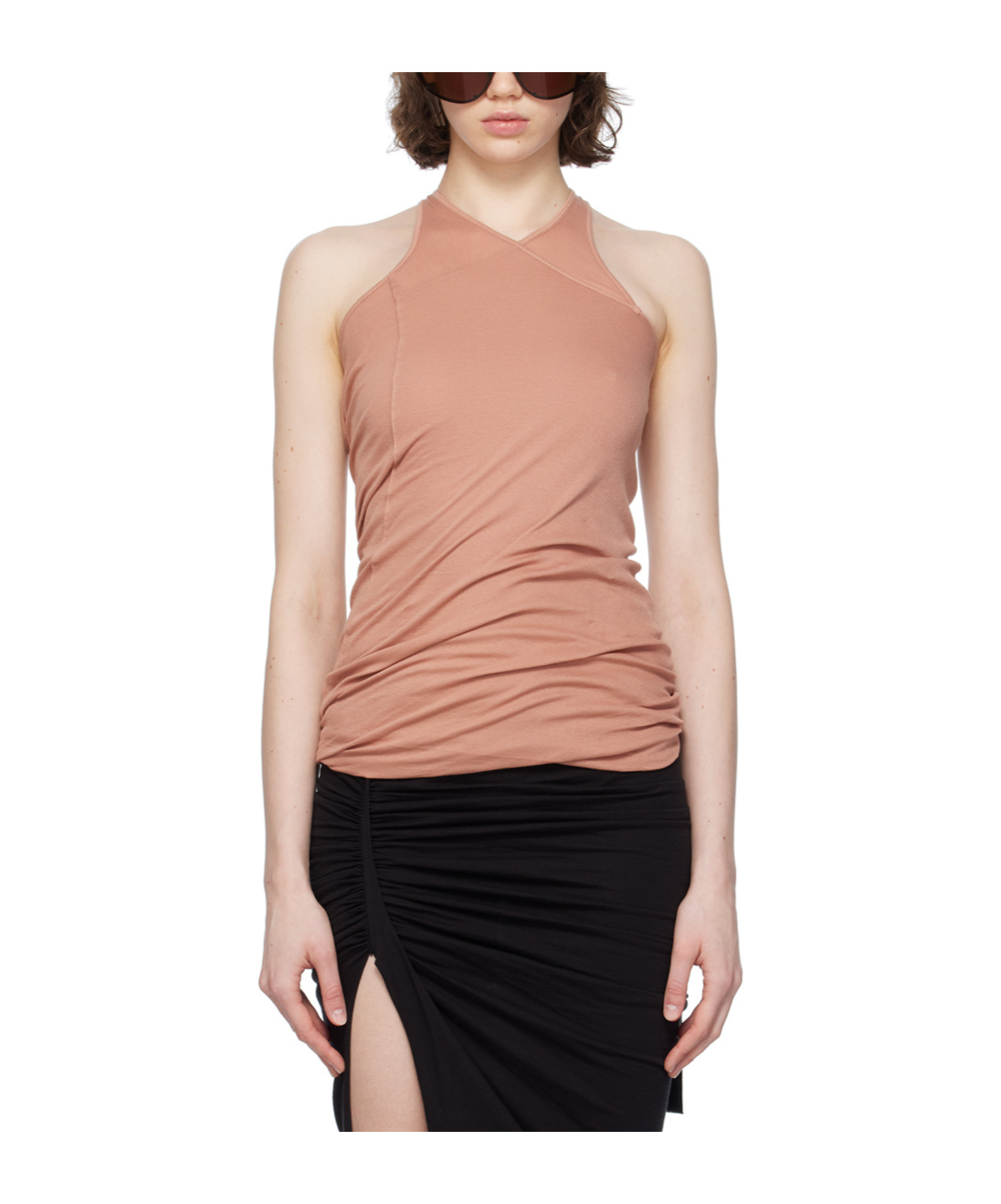 Rick Owens Drkshdw Pink Double Ziggy Banana Tank Top In Pink
