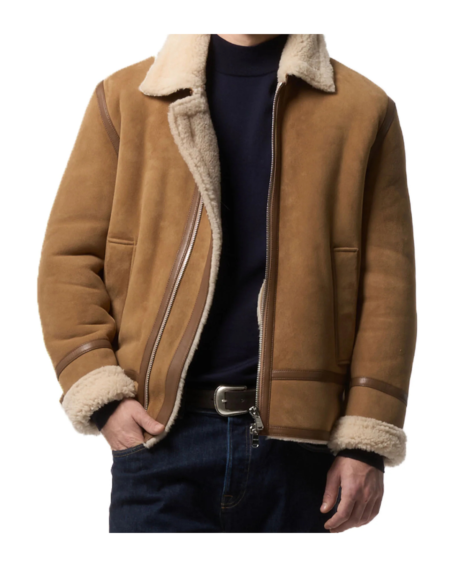 Dondup Caramel Shearling Jacket In Brown
