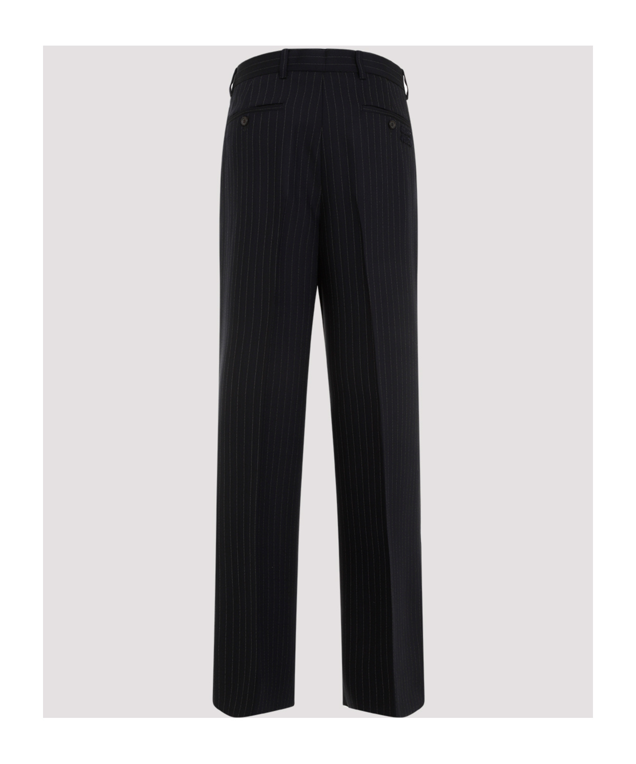 Shop Miu Miu Pinstriped Pants In Black