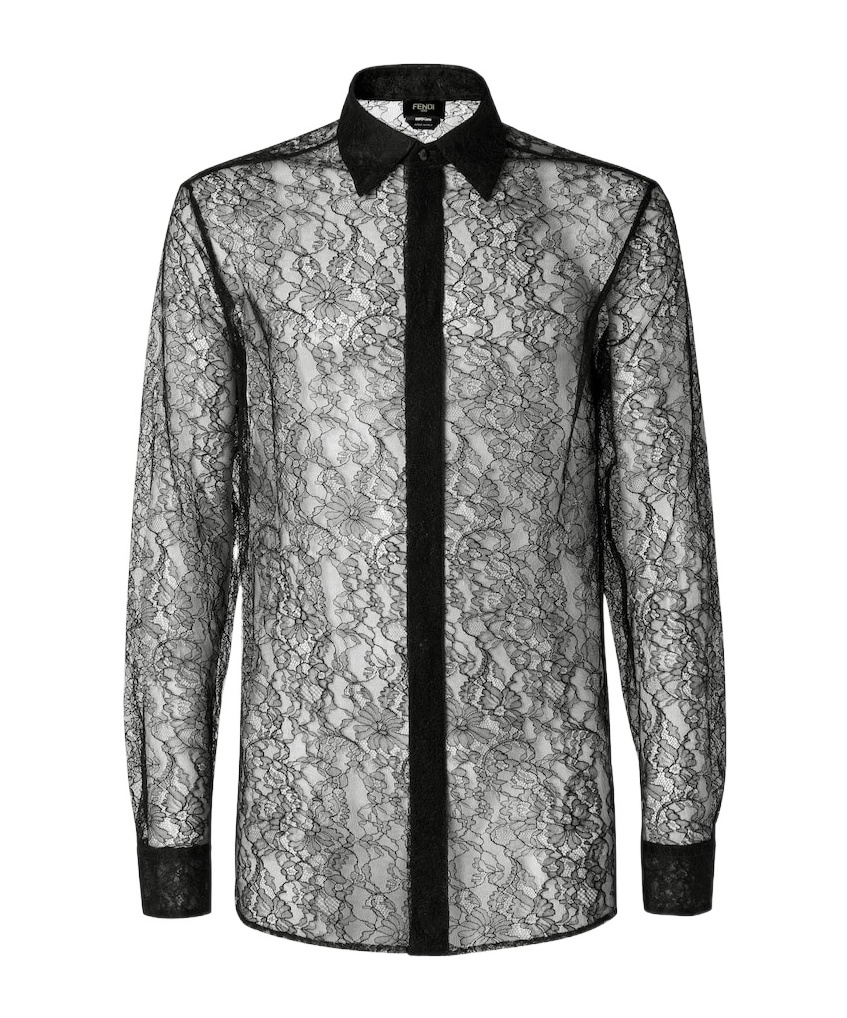 Fendi Black Lace Shirt In Black