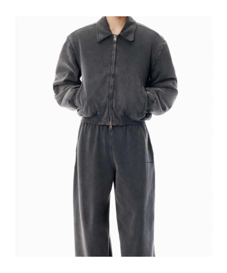 Alexander Wang Unisex Grey Organic Terry Moto Jacket In Gray