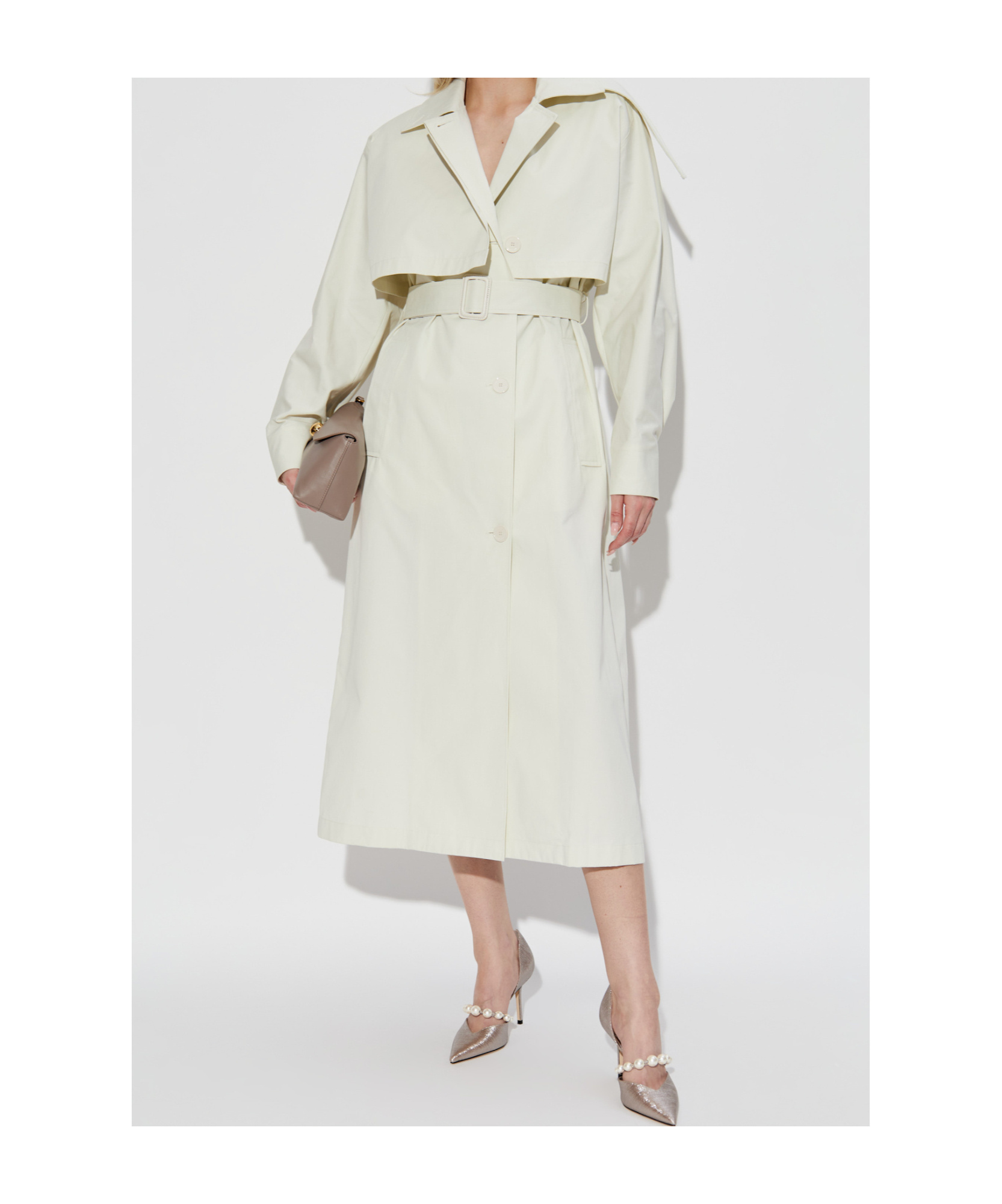 Lanvin Cotton Trench Coat In White