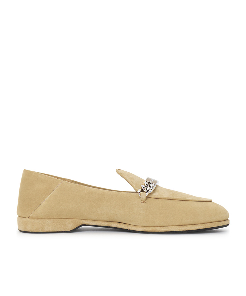 Miu Miu Round Head Loafer Shoes In Nude