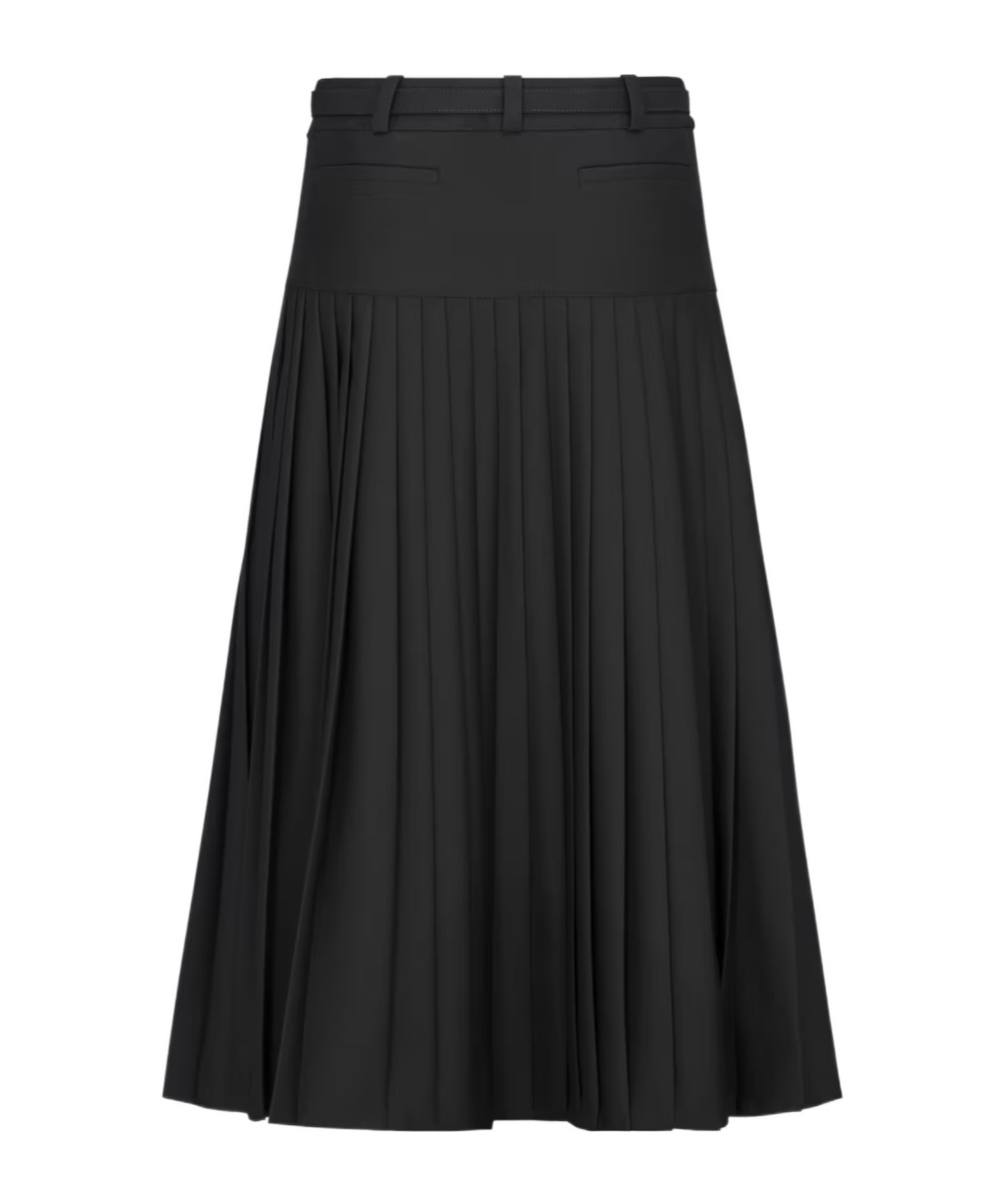 Dior Medium And Long Trumpet Wool Skirt In Black