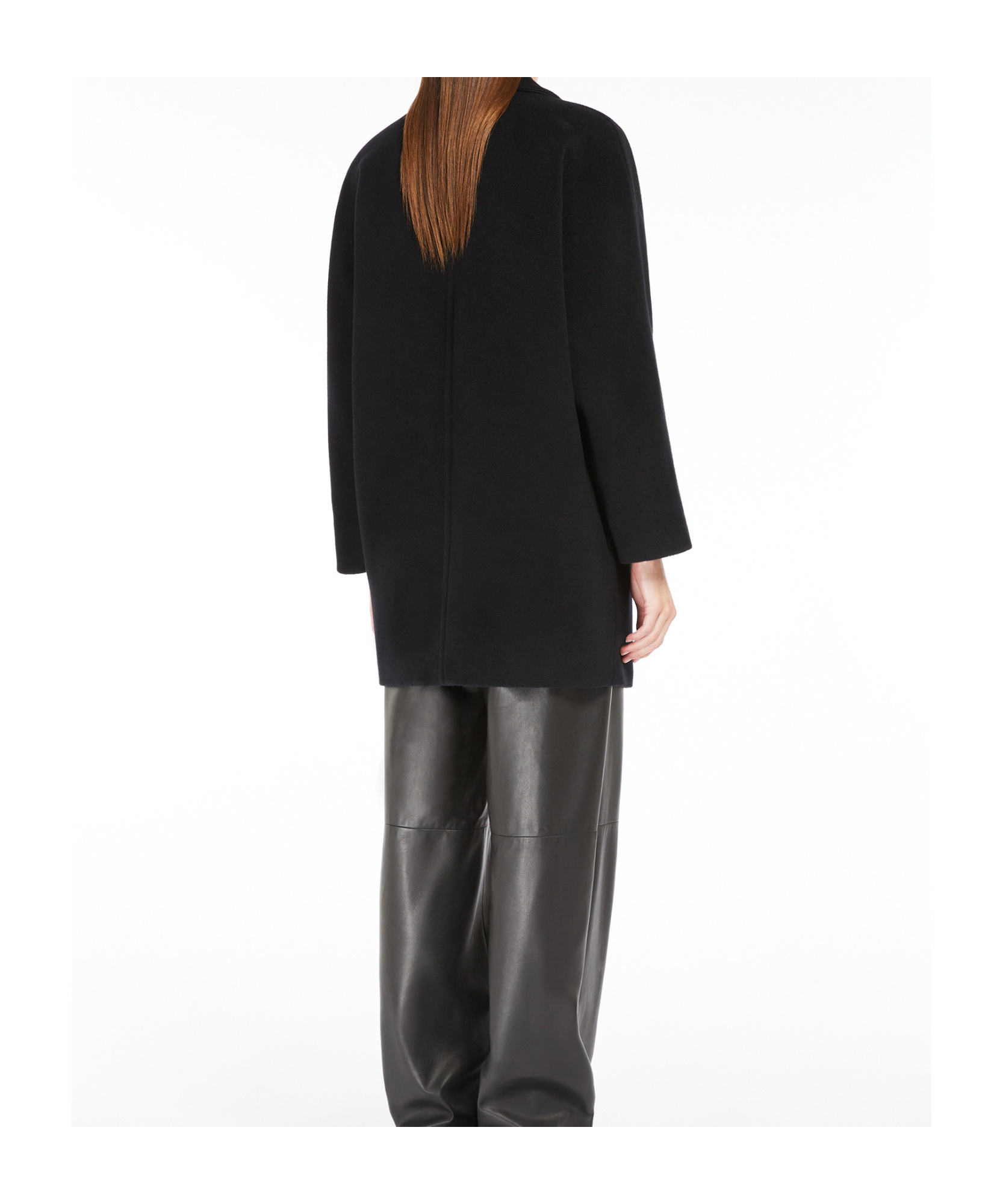 Max Mara Studio Molo Double-breasted Long-sleeved Coat In Black