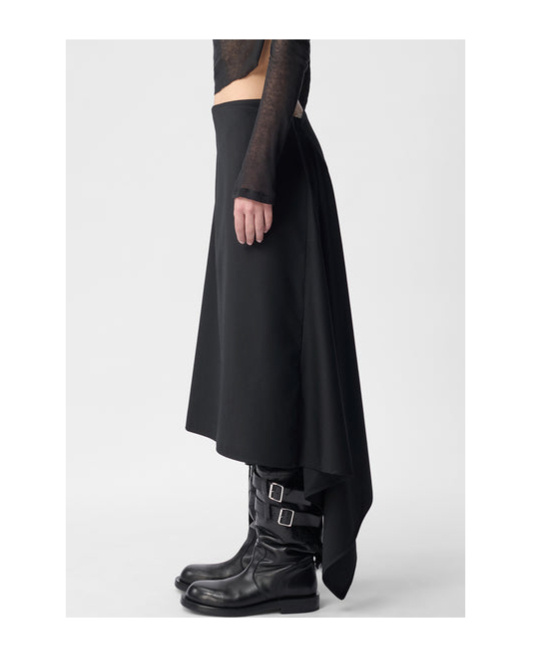 Ann Demeulemeester Ylva Mid-length Wrap Skirt In Black