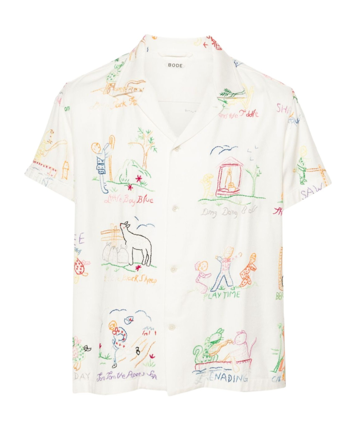 Bode Short-sleeved Shirt In White