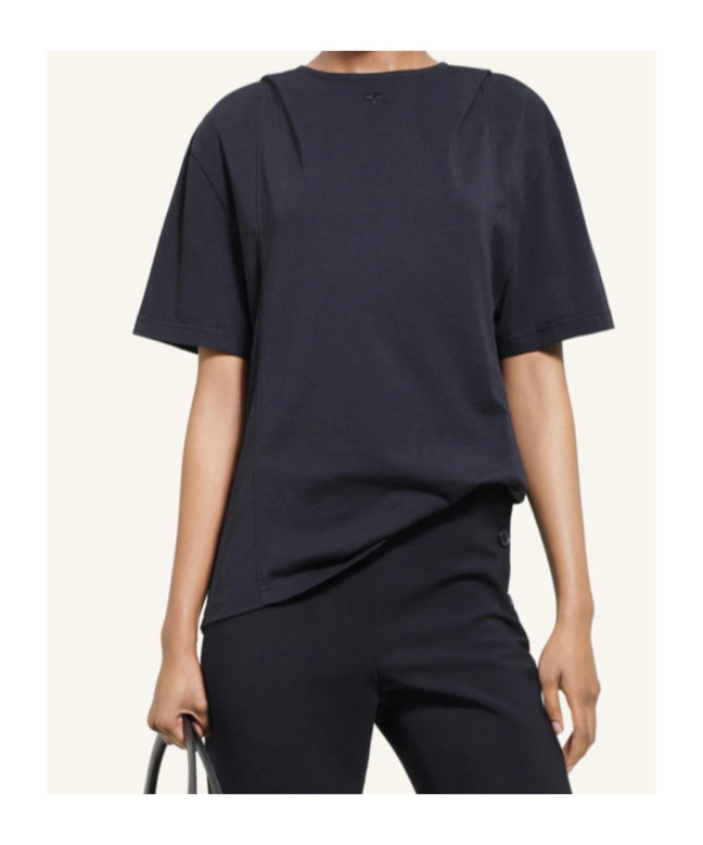 Courrèges Courregès Cotton Hooded T-shirt In Black