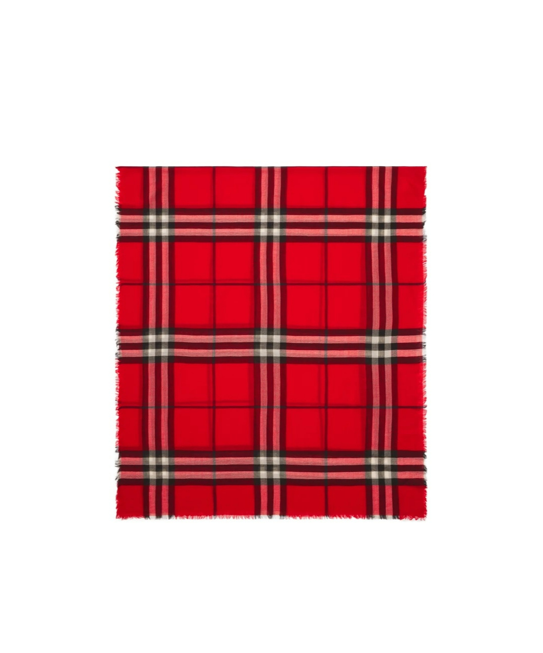 Burberry Wide Check Wool Scarf In Red