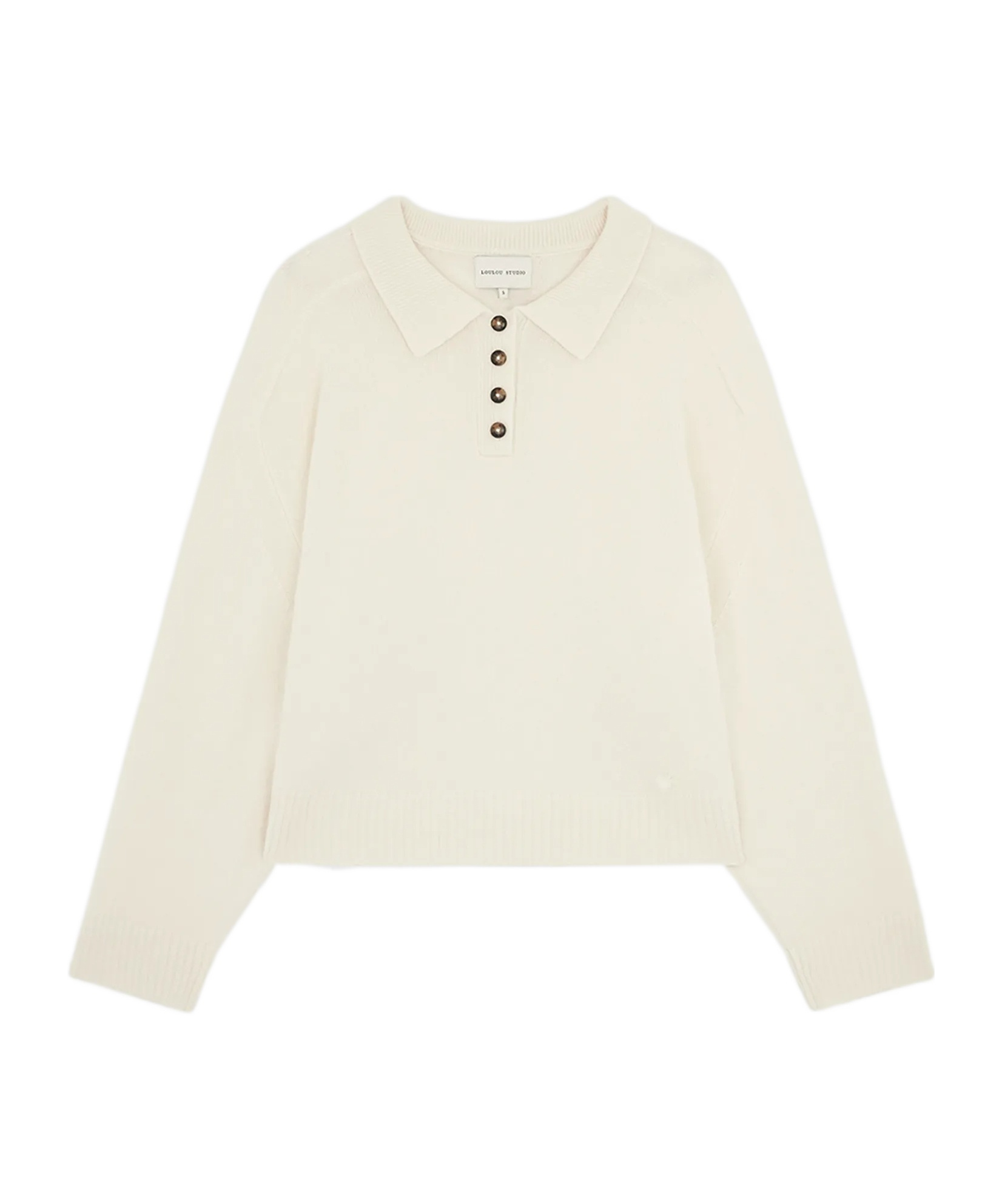 Shop Loulou Studio Homere Polo Sweater In White