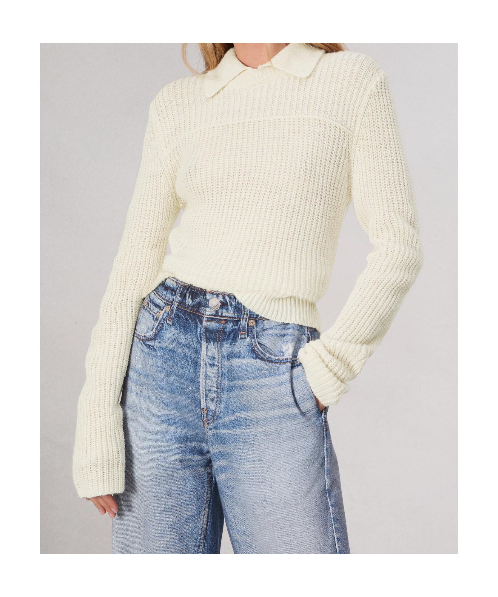 Rag & Bone Long-sleeved Sweater In Ivory