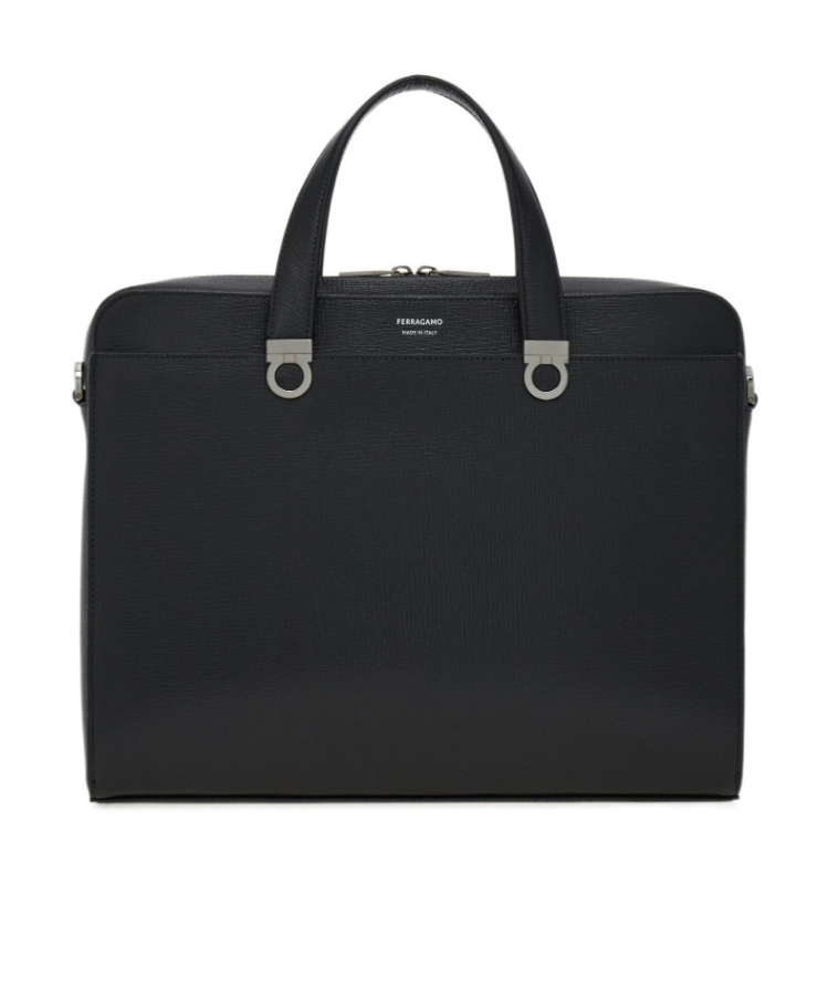 Ferragamo Gancini Briefcase In Black