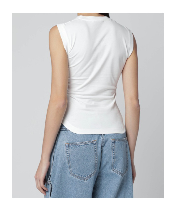 Attico Tank Top With Shaped Hem In White