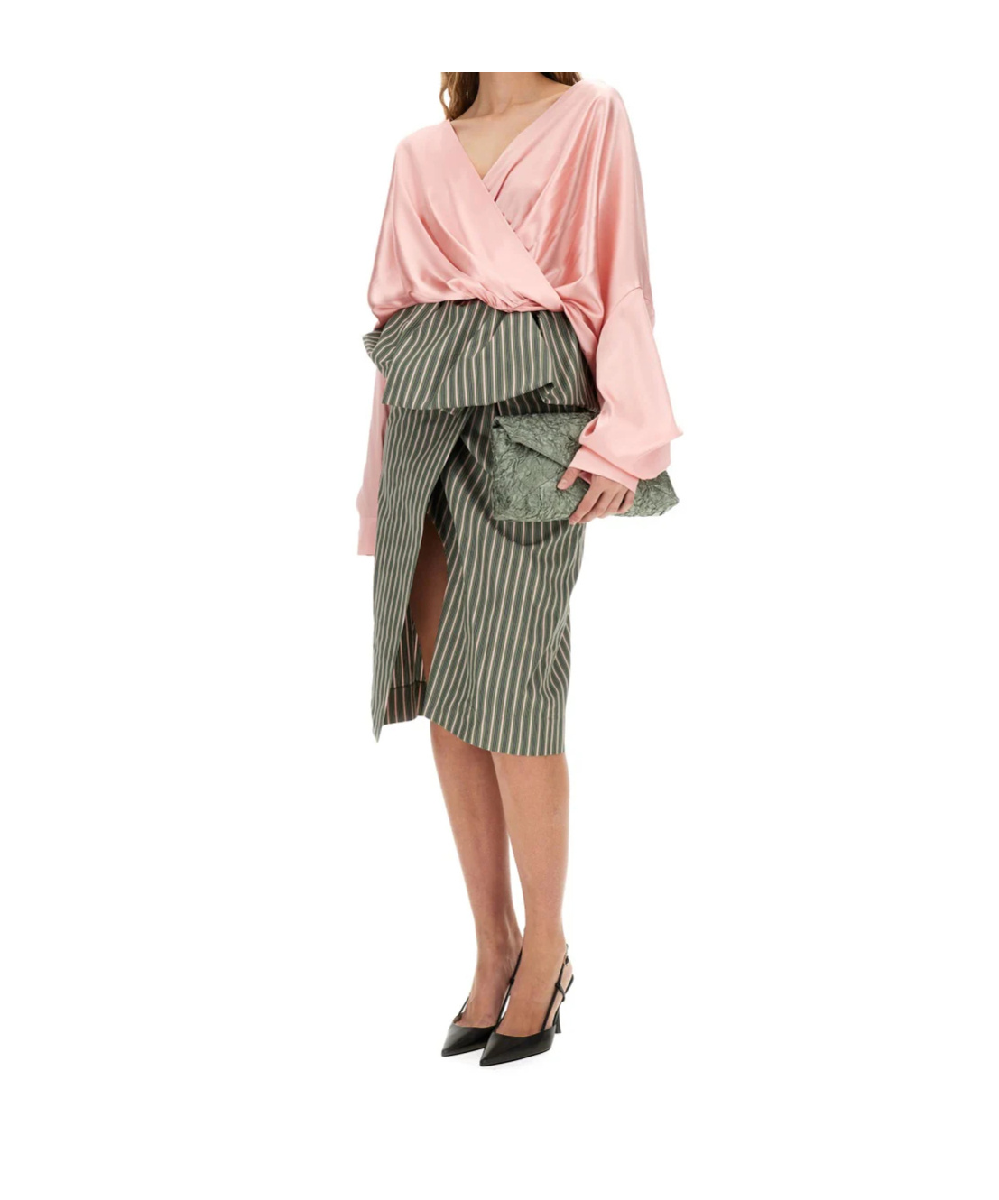 Dries Van Noten Striped Midi Skirt In Multi