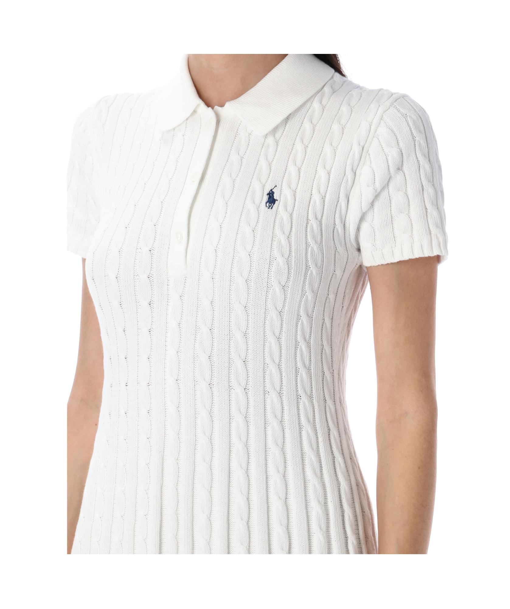 POLO RALPH LAUREN CABLE-KNIT POLO DRESS