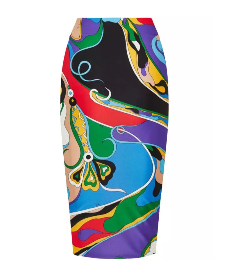 Pucci Orchid Printed Skirt In Multicolor