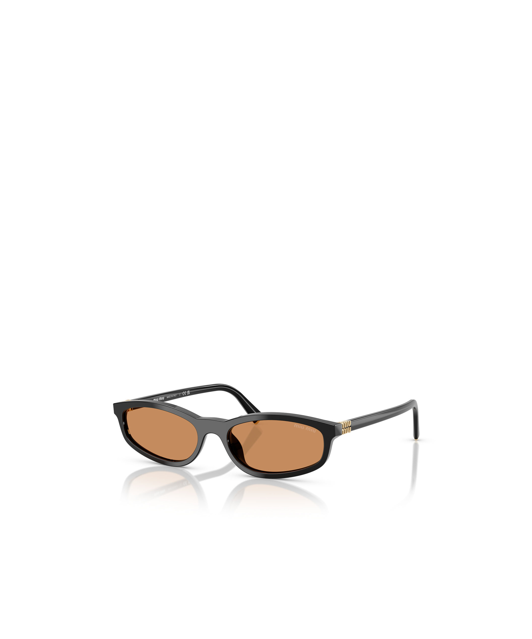 Miu Miu Oval-frame Sunglasses In Nude