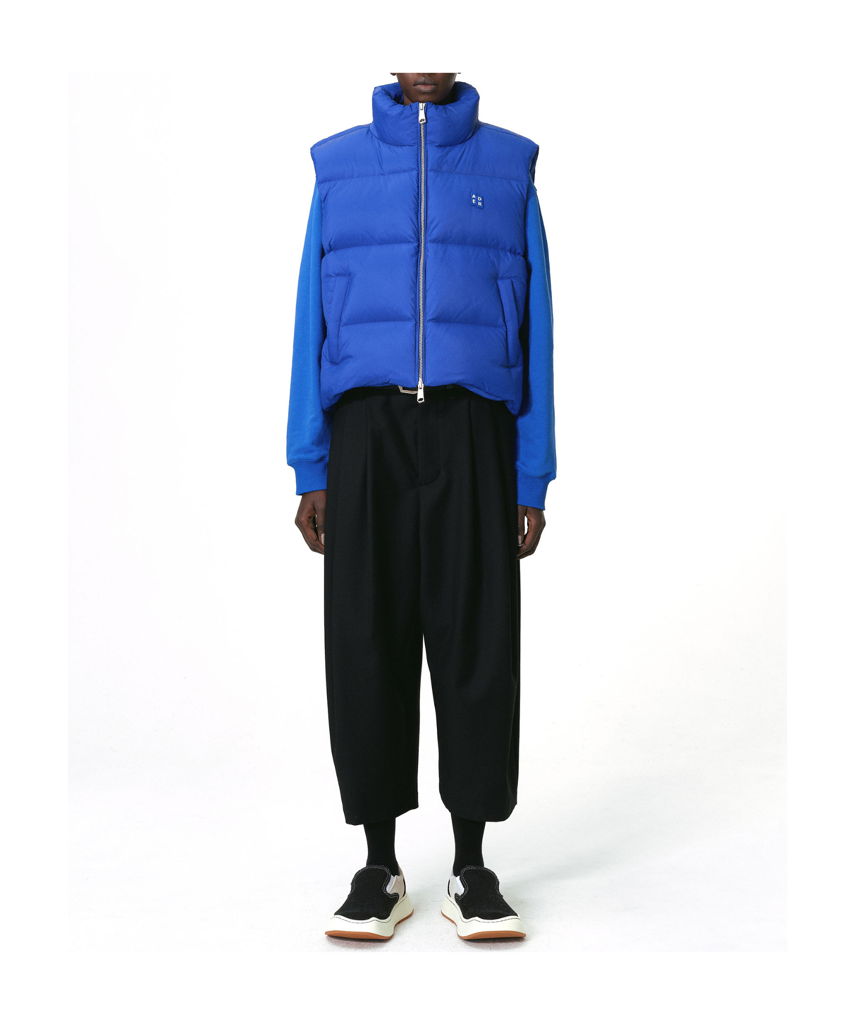 Shop Ader Error Significant Series Trs Tag 01 Vest Down Jacket In Blue