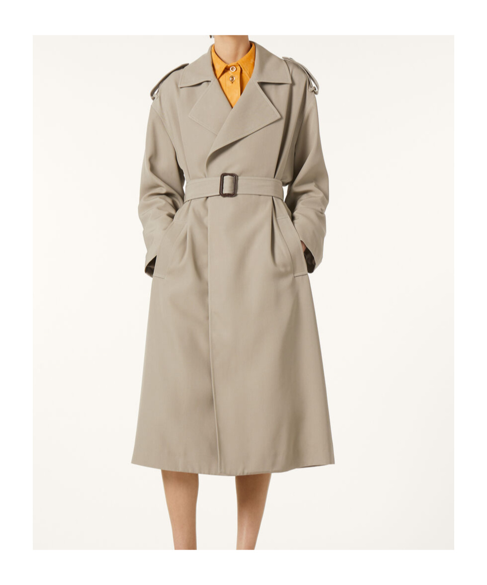 Loro Piana Double-breasted Trench Coat In Gray
