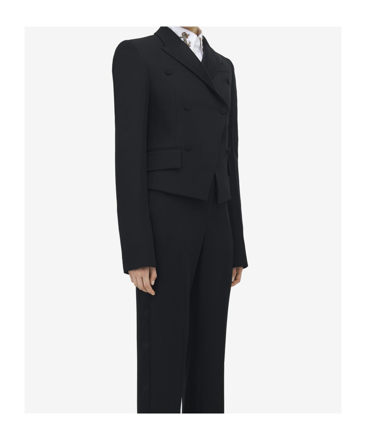 Alexander Mcqueen Wool-blend Double-breasted Blazers In Black