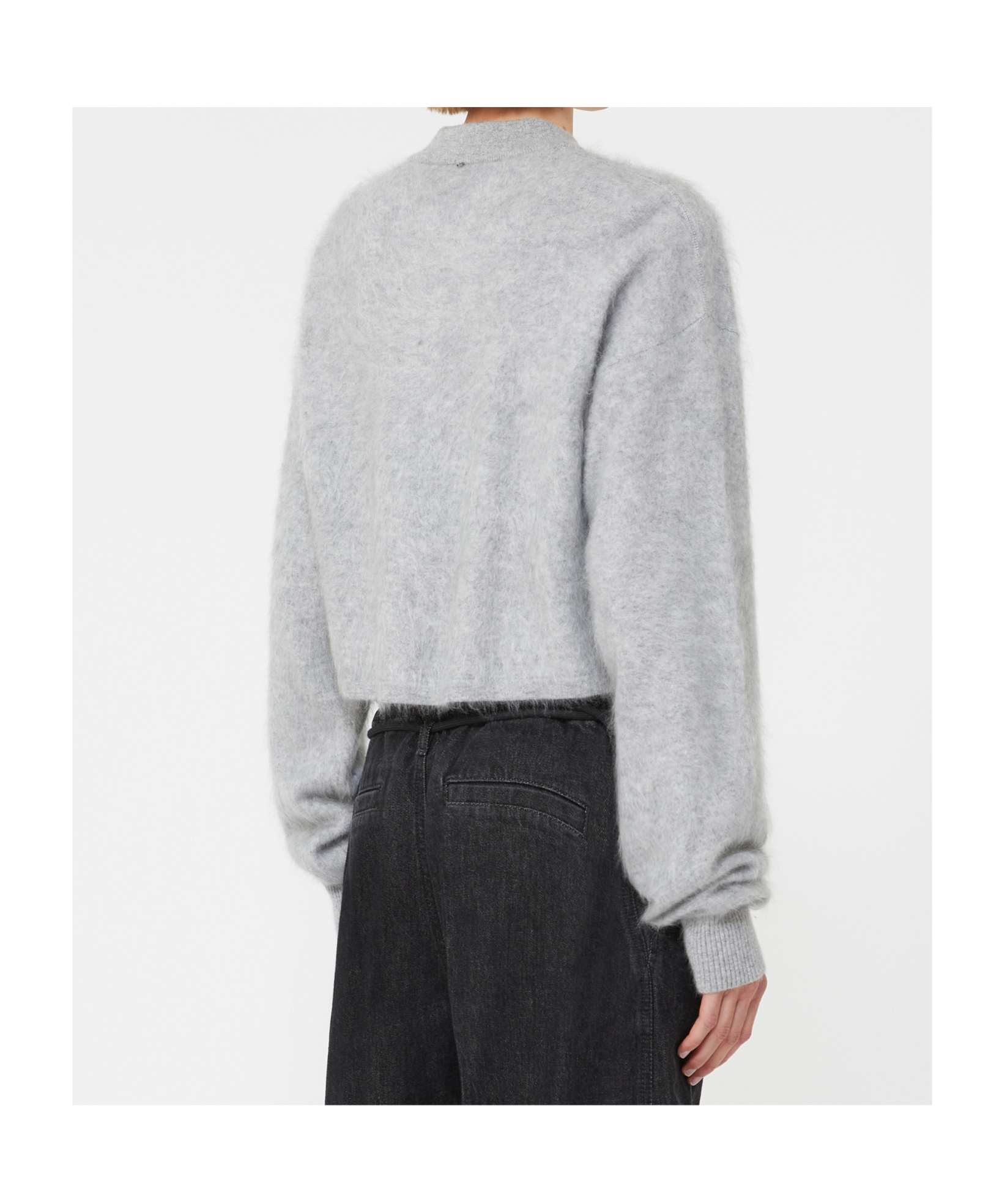 Sportmax Long-sleeved Sweater In Gray