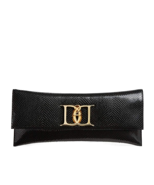 Dsquared2 Logo-plaque Leather Clutch Bag In Black