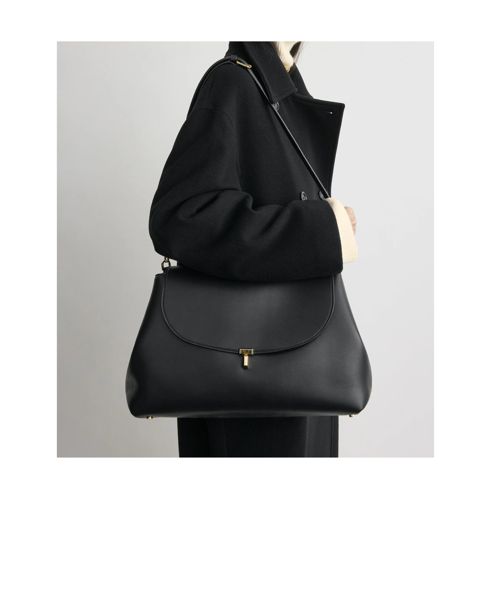 Totême T-lock Nylon Satchel In Black