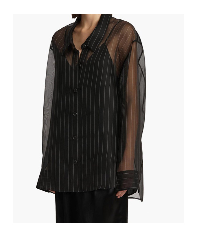 Khaite Herschel Top In Black With White Stripes