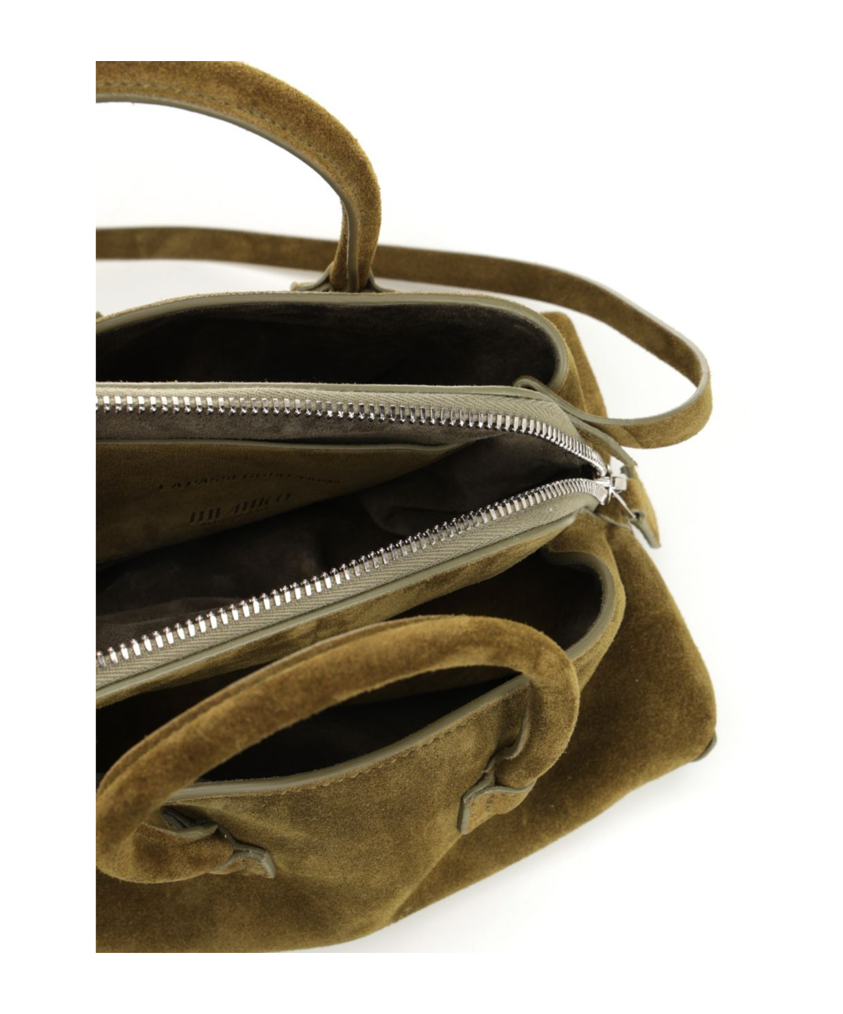 Attico La Passeggiata Mini Suede Handbags Green In Green