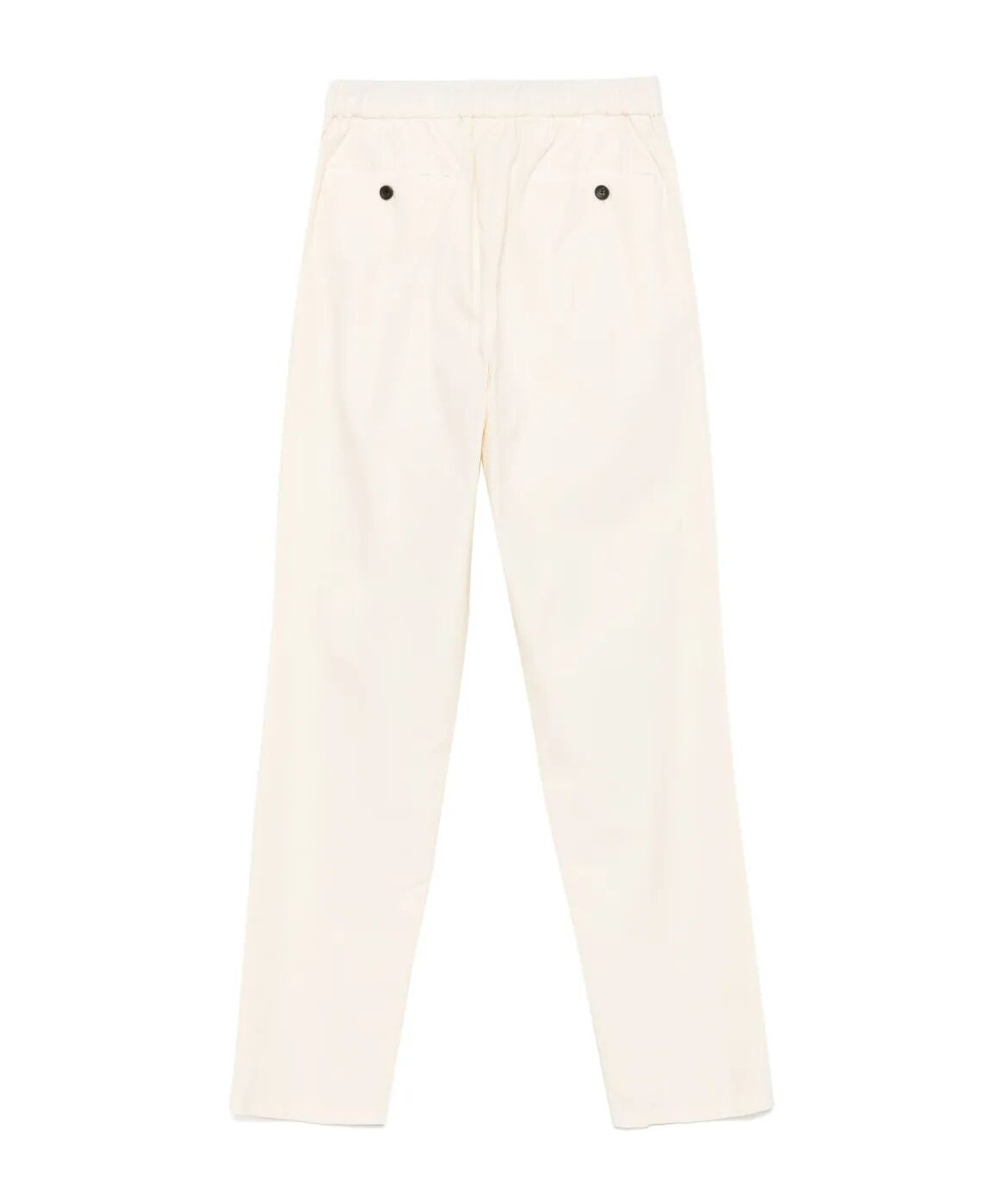 Drumohr Relaxed-fit Cotton Pants With Elastic Waistband In Panna