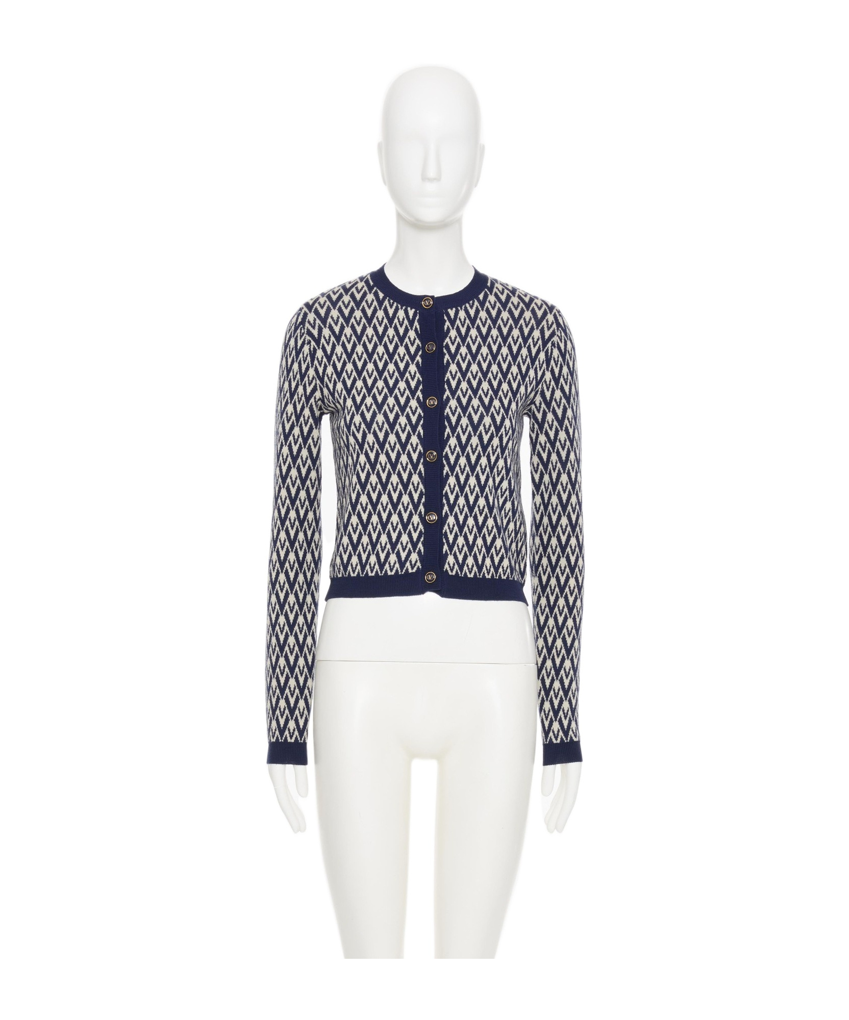 Valentino Long-sleeved Wool Sweater In White