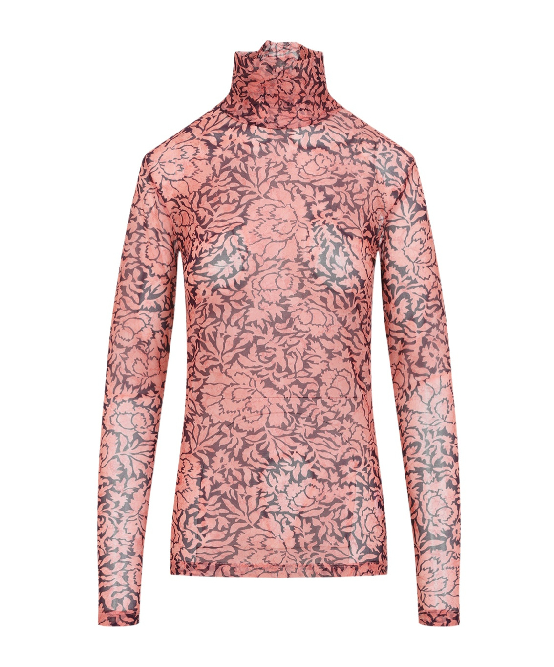 Dries Van Noten Semi-sheer Long-sleeved Floral Top In Pink