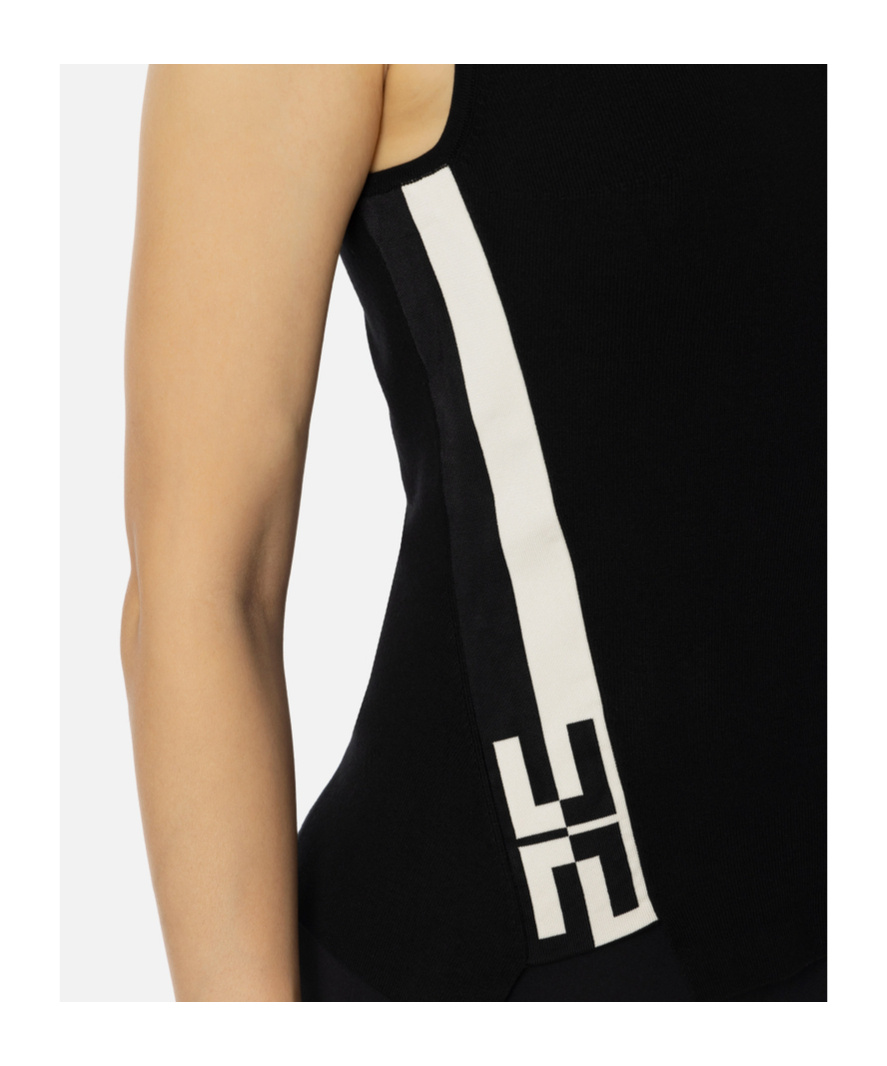 Elisabetta Franchi Viscose Tank Top In Black