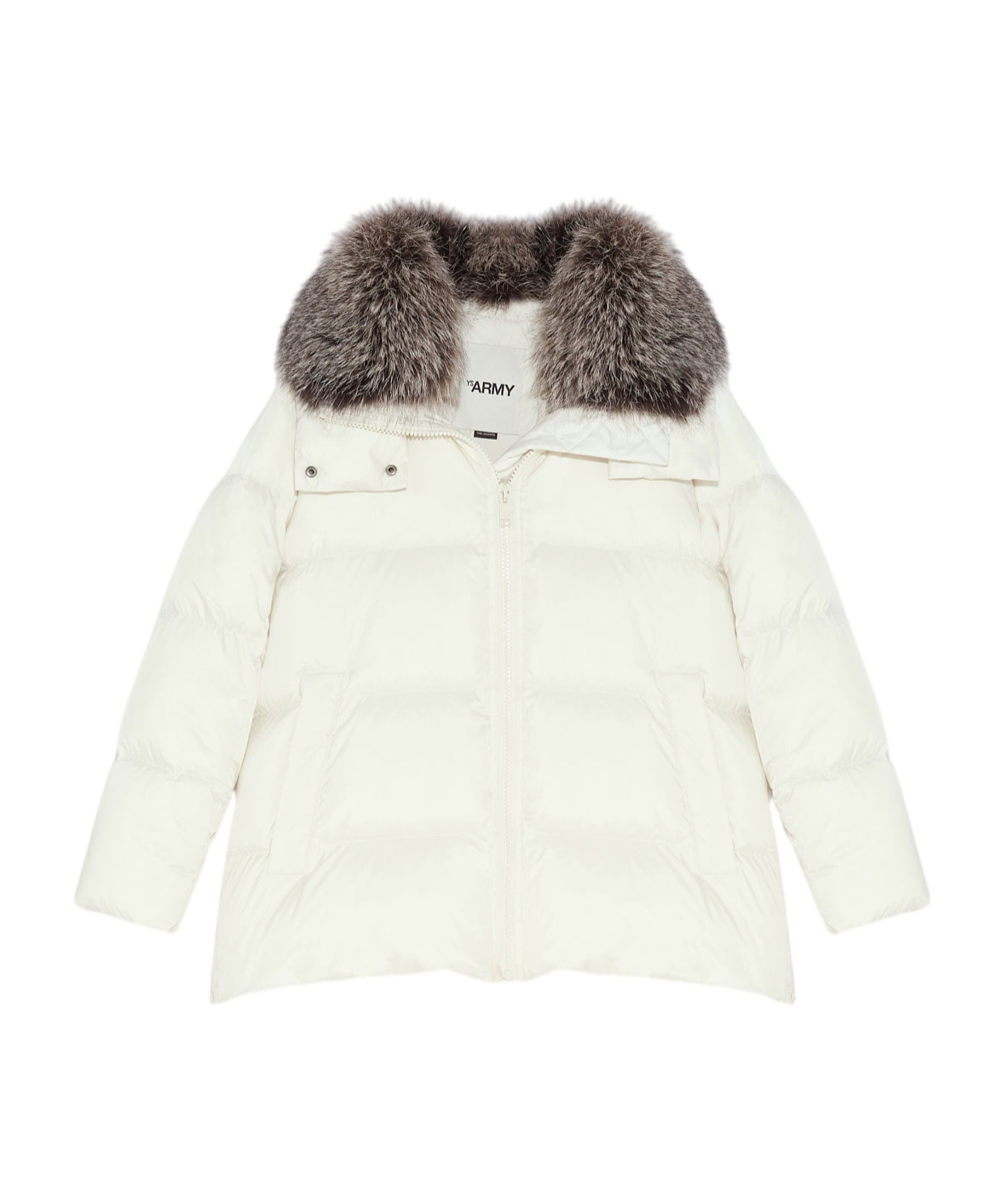 Yves Salomon A-shaped Waterproof Down Jacket In White